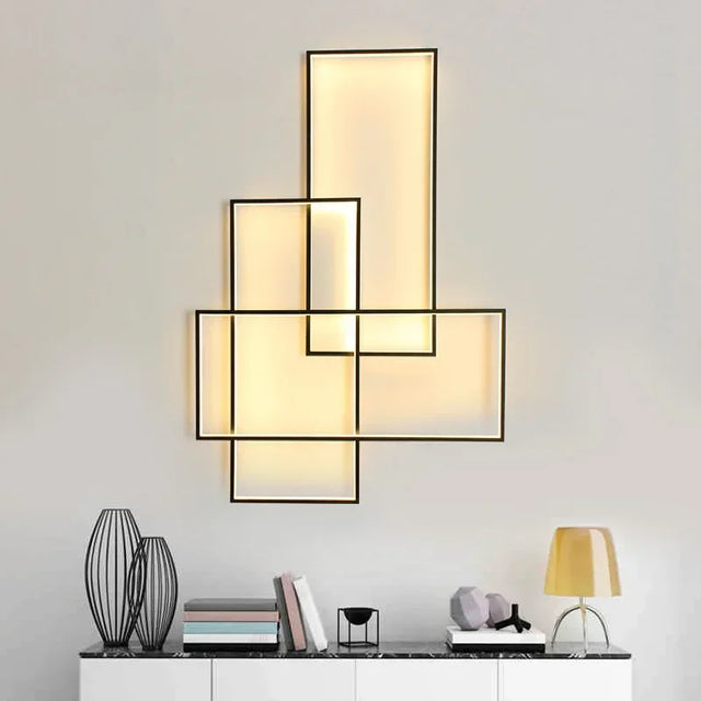 Nordic Rectangle Dimmable Led Wall Lamp Foyer Simple Bedroom Ceiling Light WallScones Indoor Lustre Lights Room Decor Lamparas