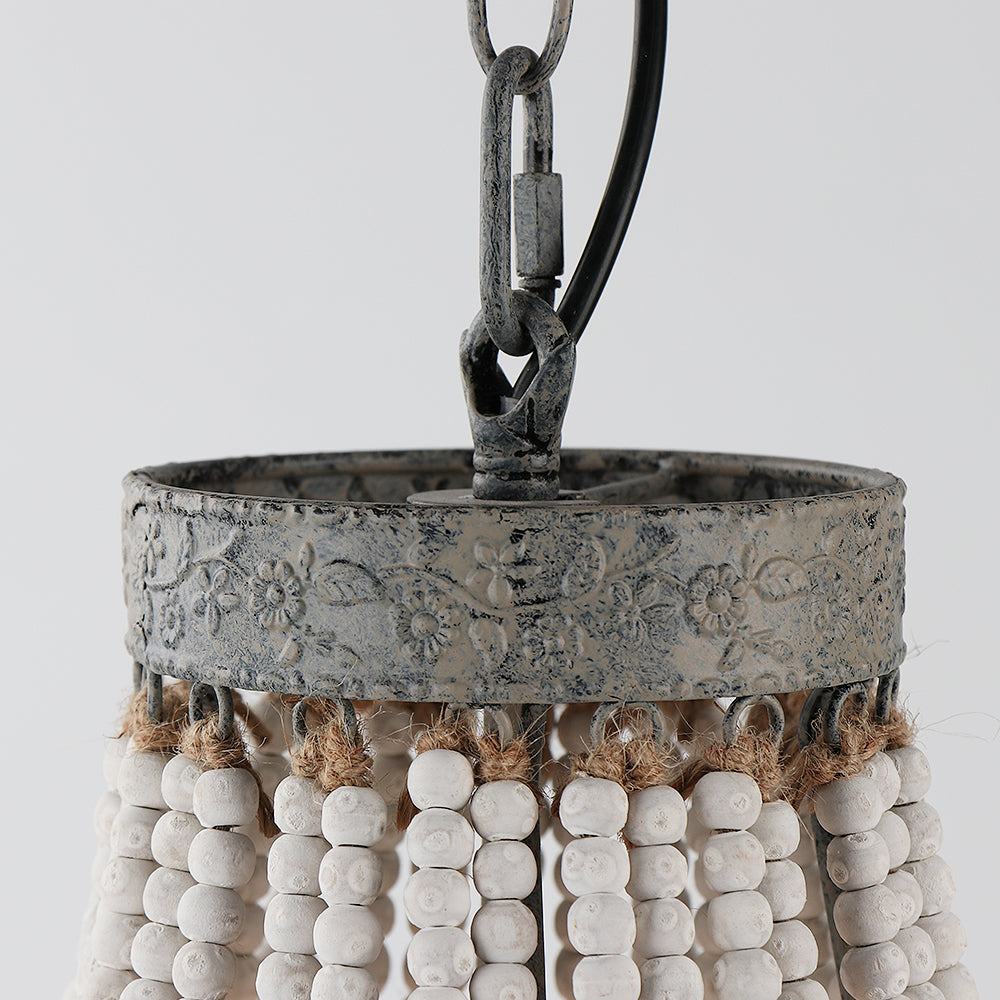 Rustic Chandelier with wooden beads