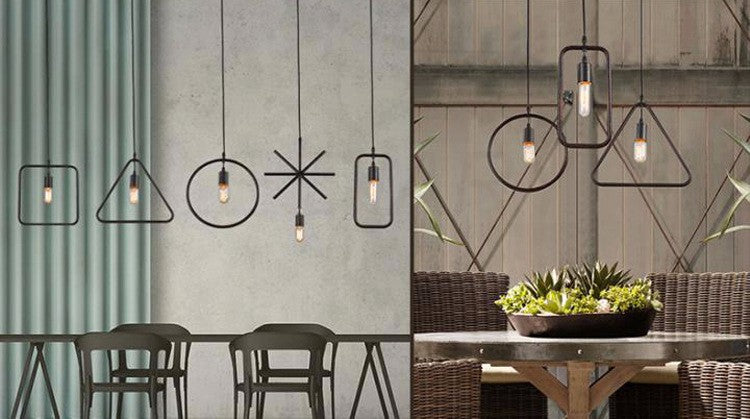 Iron pendant light in 5 shapes