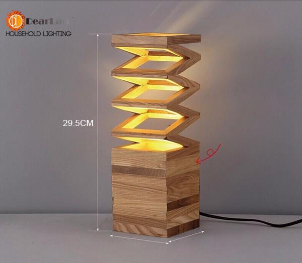 Small wooden table lamp