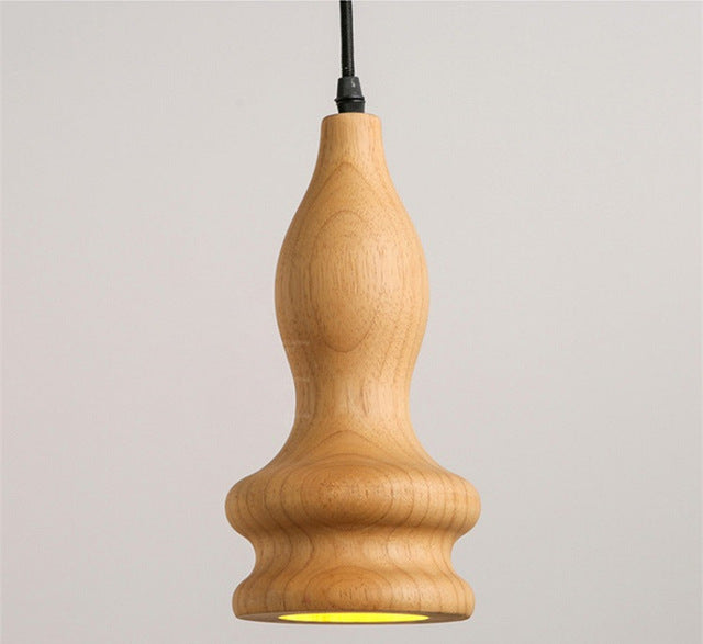 Wooden pendant lights in four shapes