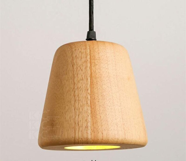 Wooden pendant lights in four shapes