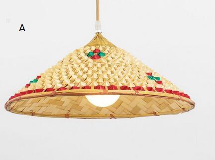 Bamboo chinese hat pendant light