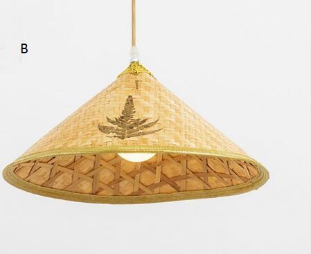 Bamboo chinese hat pendant light