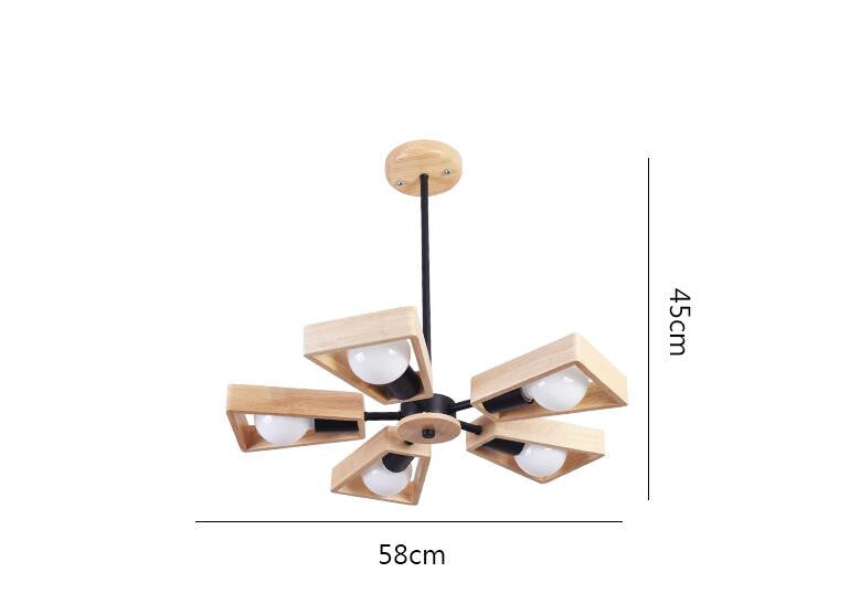 Wooden fan pendant light