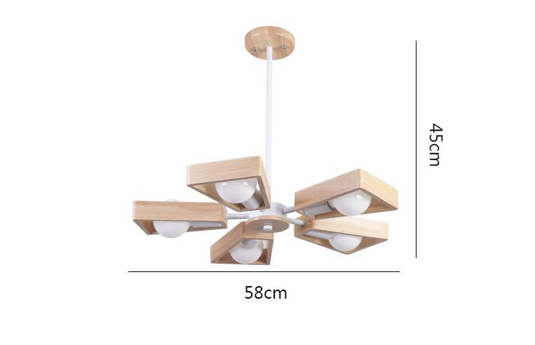 Wooden fan pendant light
