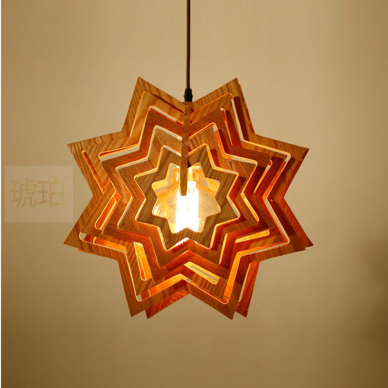 wooden stars pendant light