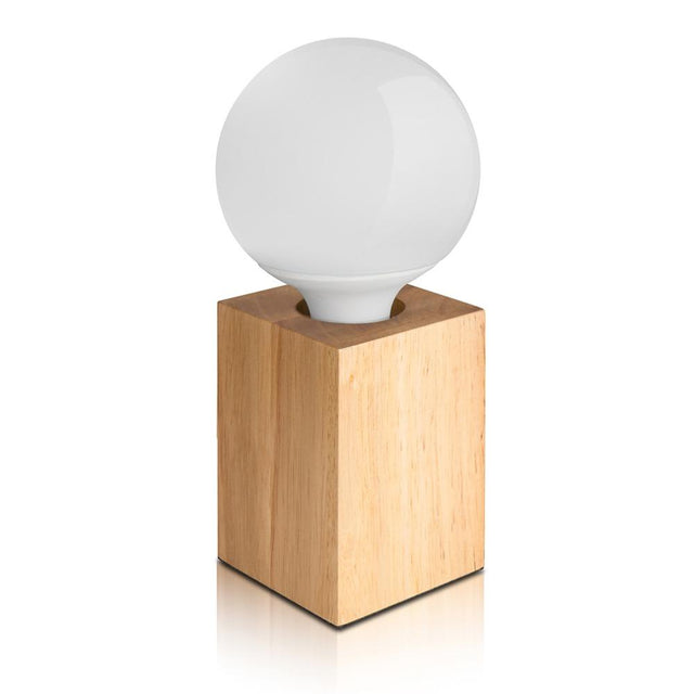 Wood block table lamp