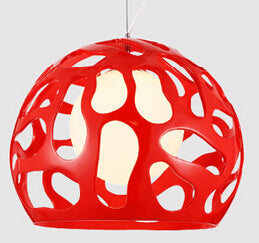 Resin pendant light in 3 different colors
