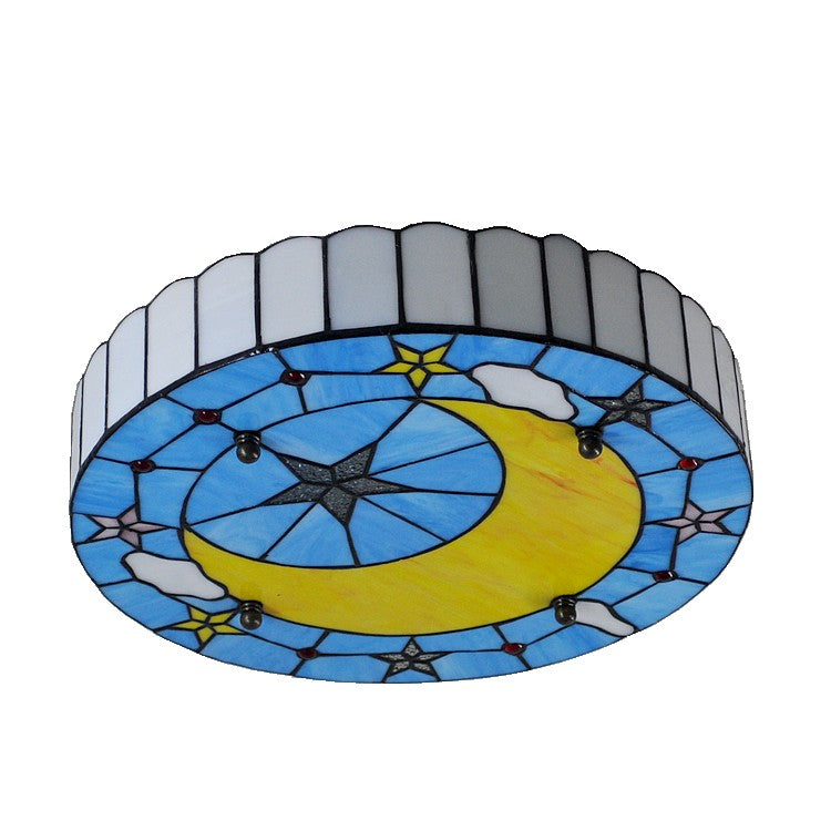 Tiffany style moon ceiling light in 2 sizes