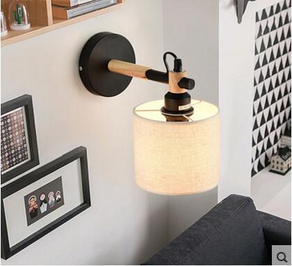 Wood Wall Sconce with lampshade