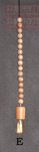 Wooden beads pendant lights