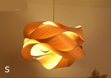 Astounding wood and bamboo pendant light