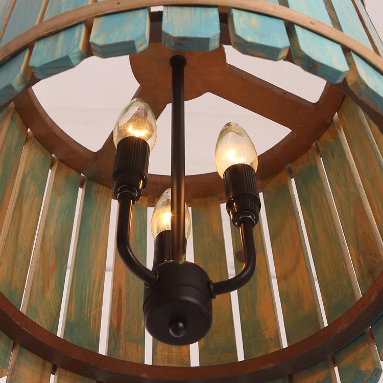 The barrel lamp American country Iron Pendant Lights wooden bedroom Mediterranean Garden Restaurant balcony retro lamps ZA
