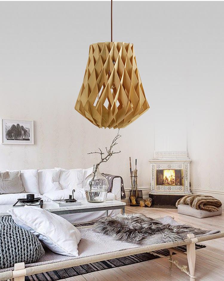 lamps Nordic modern minimalist bar wood new diamond original wooden wooden bedroom restaurant creative personality Pendant Light