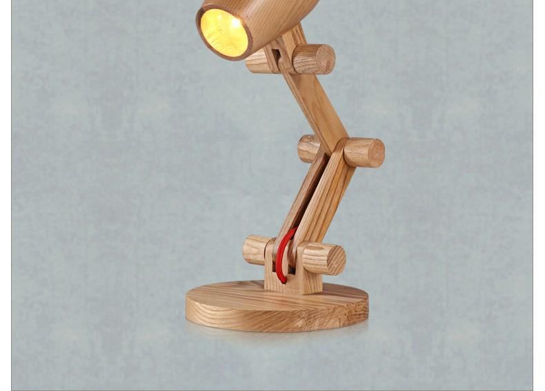 Simple wooden reading lamp