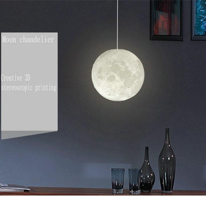 3D Printed Moon Pendant Light 20 or 35 CM