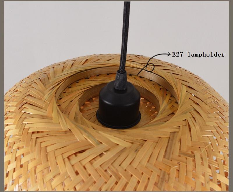Hand woven bamboo pendant light