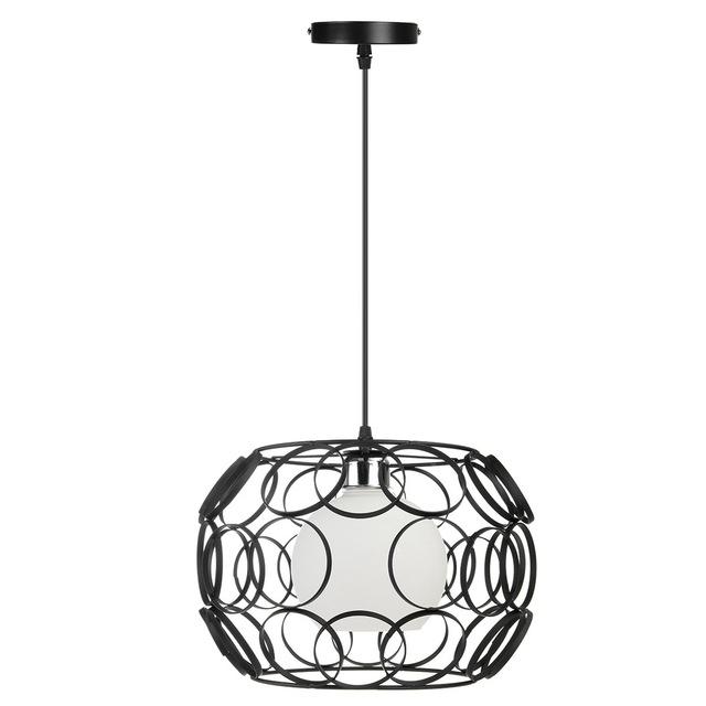 Black or White metal pendant light with circles