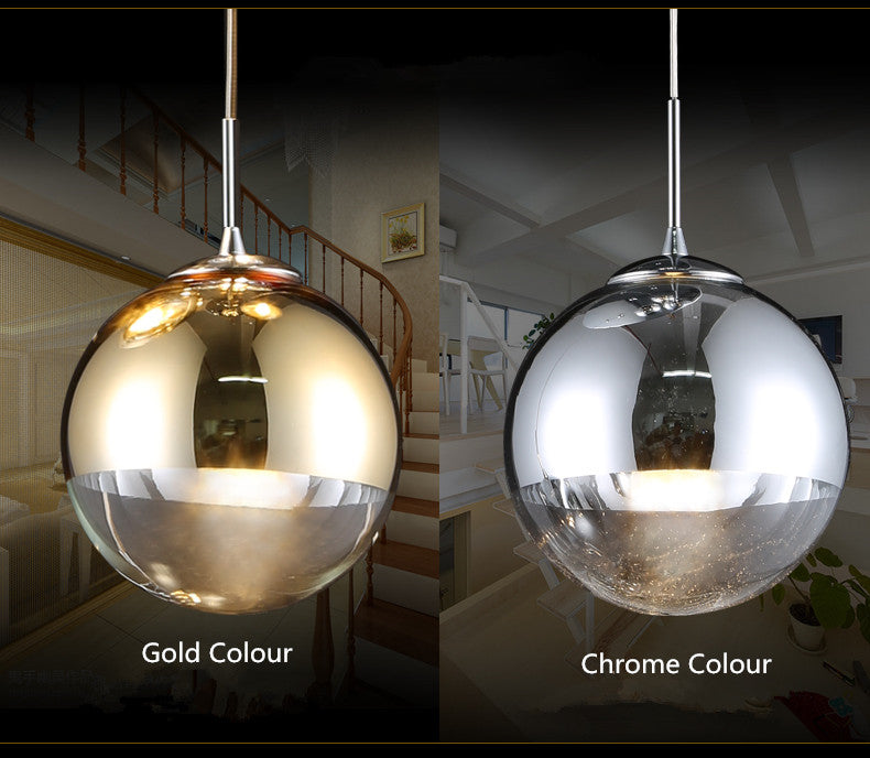 Silver or Golden metallic Pendant light