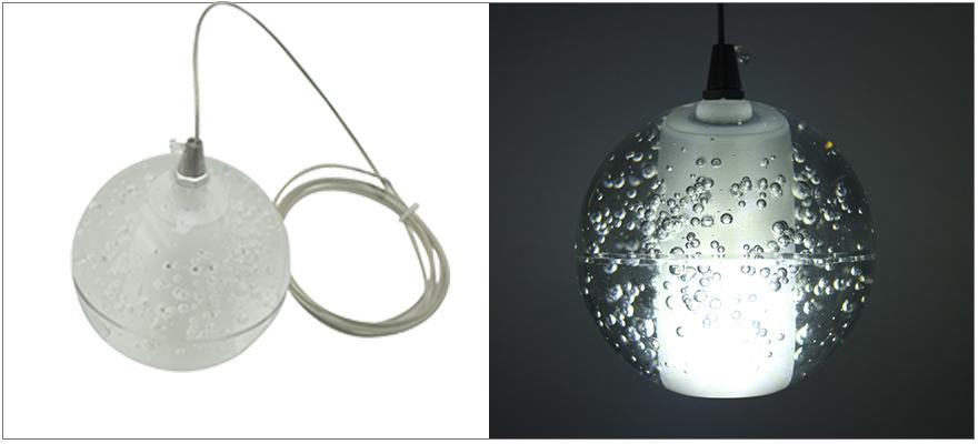 Glass sphere pendant light
