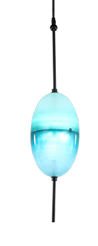 Turquoise hand blown glass pendant lights